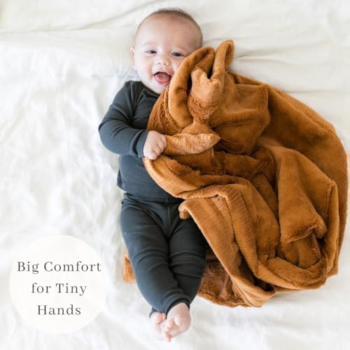 SARANONI Luxury Receiving Blankets for Babies | Ultra-Soft Lush and Boutique Quality Baby Blanket | Camel - 40” x 30”