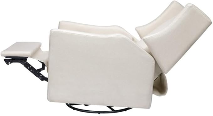 babyletto Kiwi Eco-Weave Polyester Fabric Power Glider Recliner with Electronic Control, Built-in USB Port, Push-Button Controls, Smooth Swivel Motion, in Cream Finish