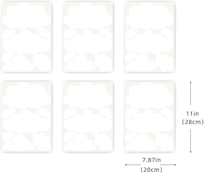 Decorative Cloud Wall Stickers - Removable White Clouds for Nursery, Kids Room, Bedroom, and Office - Easy to Apply & Peel,Vinyl Wall Decals (42pcs)