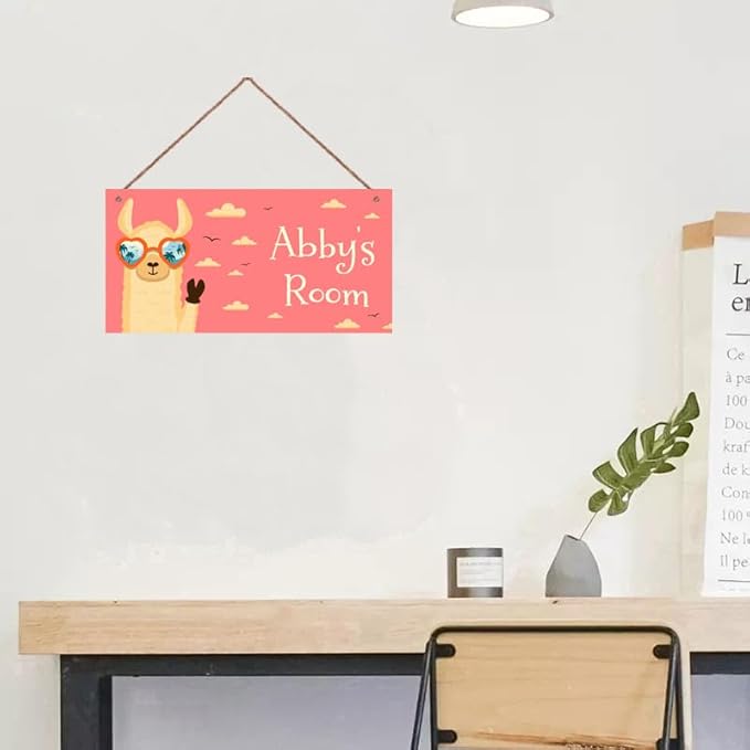 Personalized Sign Cute Camel Sign Cool Animal Themed For Kids Room Door Art Decor For Nursery Custom Name Wall Decor Decorative for Boys Room Girls Bedroom