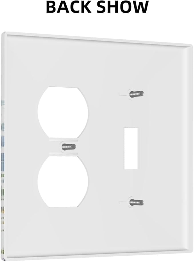 Outlet Covers Colorful Wildflowers Plants Floral 2 Gang Combination 1 Toggle/1 Duplex Light Switch Cover Decorative Gfci Wall Plate Electrical Receptacle Switchplate Faceplate Kitchen Decor