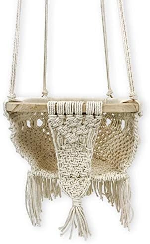 Generic Handmde Macrame Swing Boho Baby Outdoor High Back Baby Gift Nursery Decor with Beautiful Tassel ( 10 Day in Delivery )
