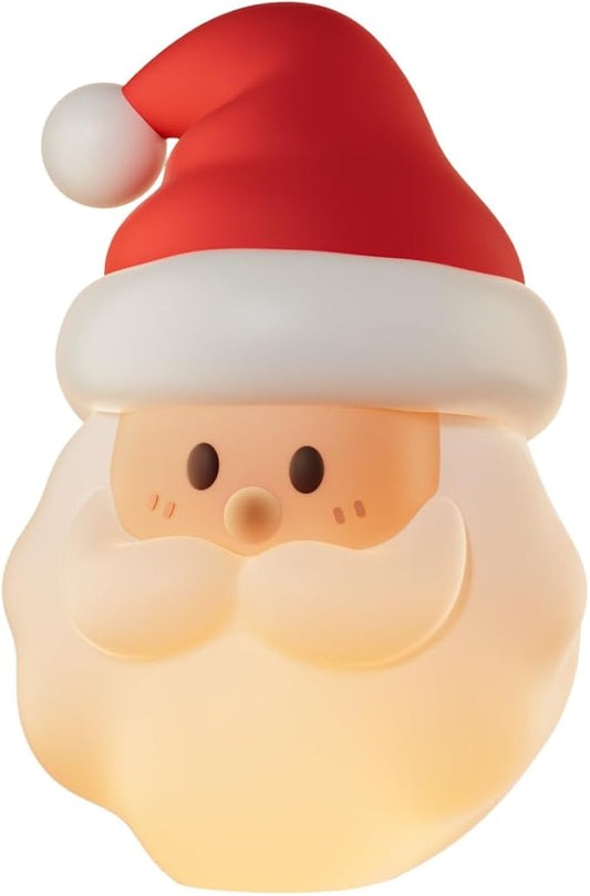 Christmas Santa Claus Night Light, Cute Christmas Gifts, Silicone Squishy LED Lamp Decorations, Rechargeable Touch Nightlight, Baby Night Light for Nursery Breastfeeding Bedroom Living Room Decor