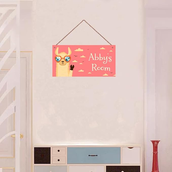 Personalized Sign Cute Camel Sign Cool Animal Themed For Kids Room Door Art Decor For Nursery Custom Name Wall Decor Decorative for Boys Room Girls Bedroom