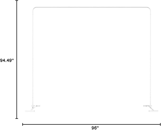LANGXUN Heavy Duty Metal Square Backdrop Stand Arch for Wedding Birthday Graduation Decorations, Ceremony Reception, Event Party Supplies, Baby Shower Photo Booth Background Supplies (White)