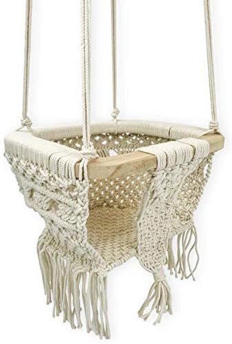 Generic Handmde Macrame Swing Boho Baby Outdoor High Back Baby Gift Nursery Decor with Beautiful Tassel ( 10 Day in Delivery )