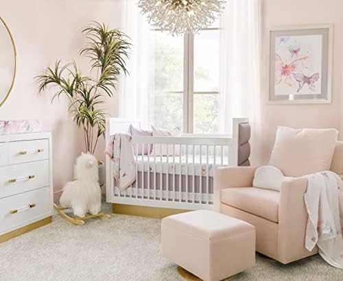 Oilo Baby Blanket, Luxury Soft Plush Chenille Backing & Turkish Cotton Jersey Print, Double Layered, 30" x 40", Rolled Jersey Edge Trim, Machine Washable, Perfect for Infant or Toddlers, Butterfly