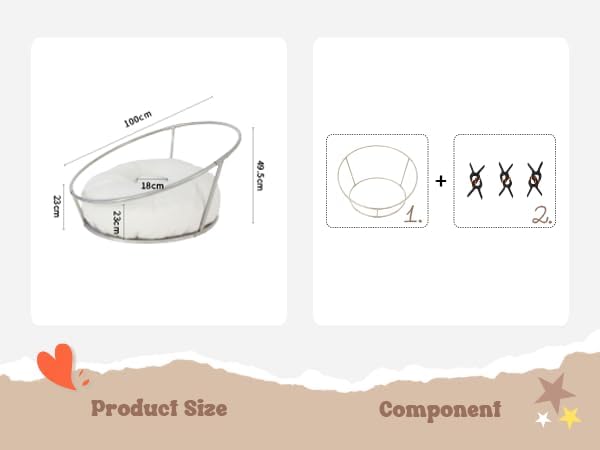 Kate Newborn Photography Props Stainless Steel Stand with 6 Clamps for Baby Photoshoot
