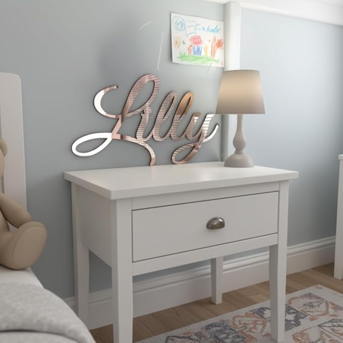 Large Custom Mirror Name Sign for Wall, Handmade Professsional 3D Laser Cut Custom Acrylic Name Sign Personalized for Bedroom, Man Cave Business Party Home Wedding Birthday Christmas Gift