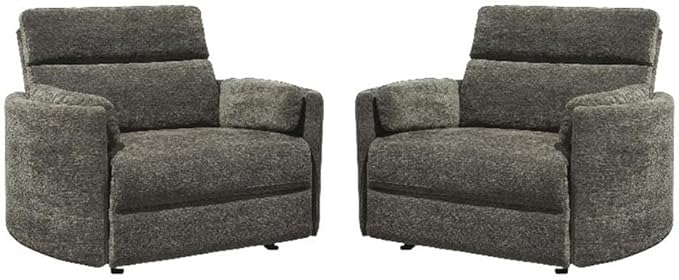 Pemberly Row XL Krypton Extra Wide Power Glider Recliner (Two Pack) with USB Charging Ports and Comfort Pillows for Living Room