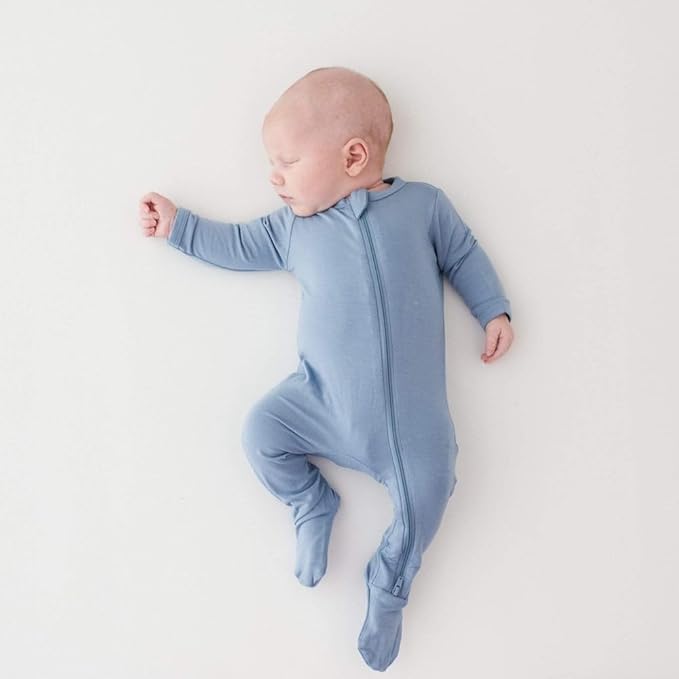 KYTE BABY Unisex Zipper Closure Footies, Rayon Made From Bamboo, 0-24 Months