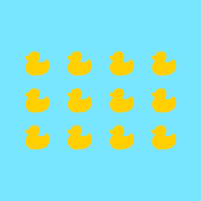 Set of 12 Vinyl Wall Art Decals - Little Ducks - 5" x 5" Each - Cute Fun Home Indoor Outdoor Bedroom Living Room Apartment Nursery - Shower Bath Time Nursery Playroom Decor (5" x 5", Yellow)