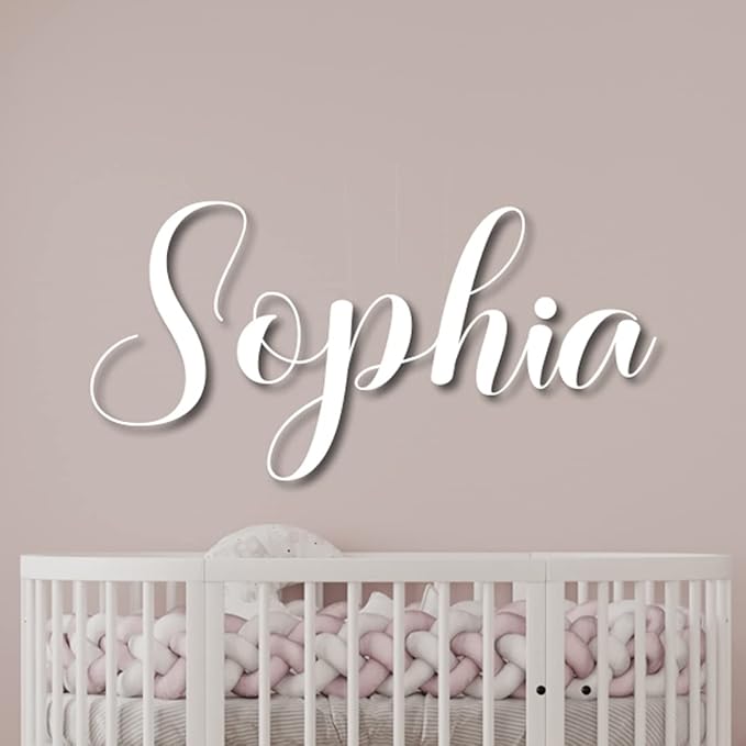 Wooden Name Sign 8-35" Wide Personalized Letters for Nursery Art Wall Room Decor Baby Shower Occasion Family Name Sign Nameplate Wood Plaque