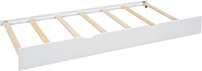 Twin Size House Bed with Roof and Window for Kids, Wooden Playhouse Bed with Storage Shelves and Trundle for Bedroom Furniture Girls & Boys (White/T1)