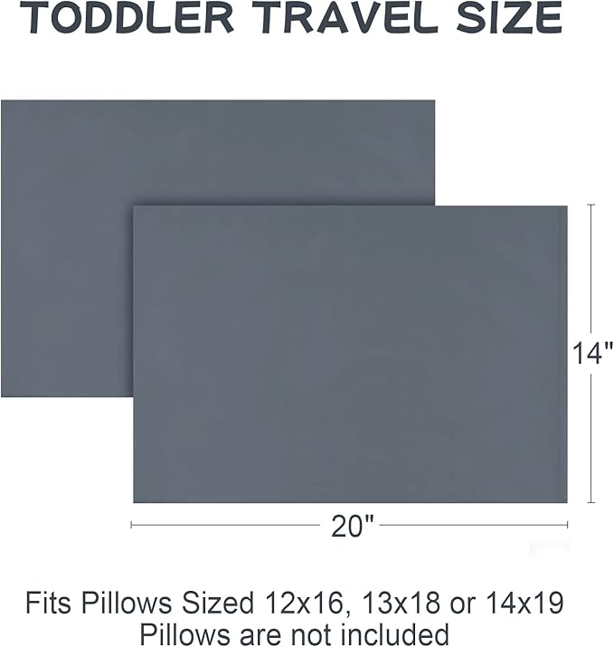 Cotton Toddler Pillowcase 14x20 Envelope: Long-Staple Cotton, Ultra Soft Breathable Durable, Travel Pillow Cover 2 Pack by Fittia