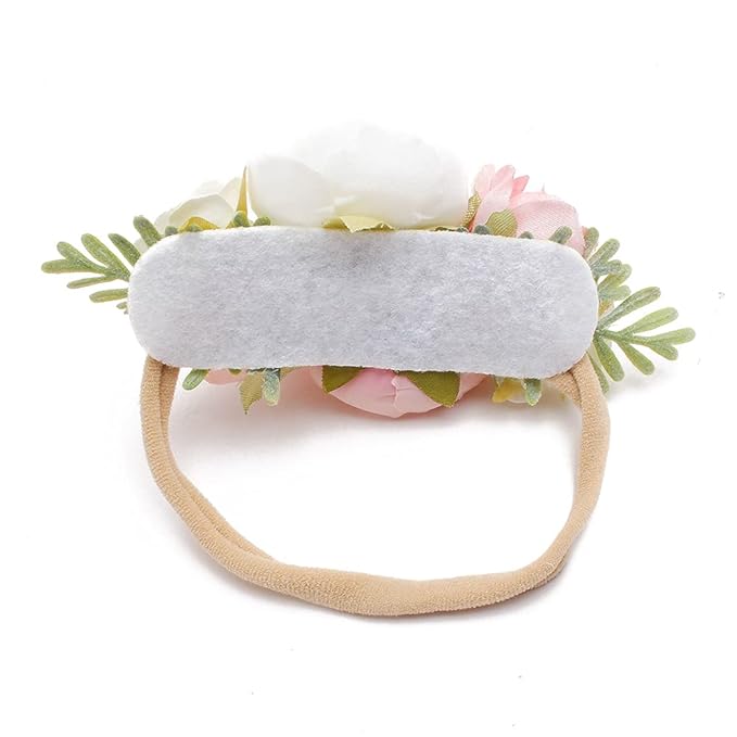 Baby Girl Floral Headband Nylon Flower Crown Elastic Hairband 3pcs Hair Accessories Gift for Girls，stretchy size 3pcs/set