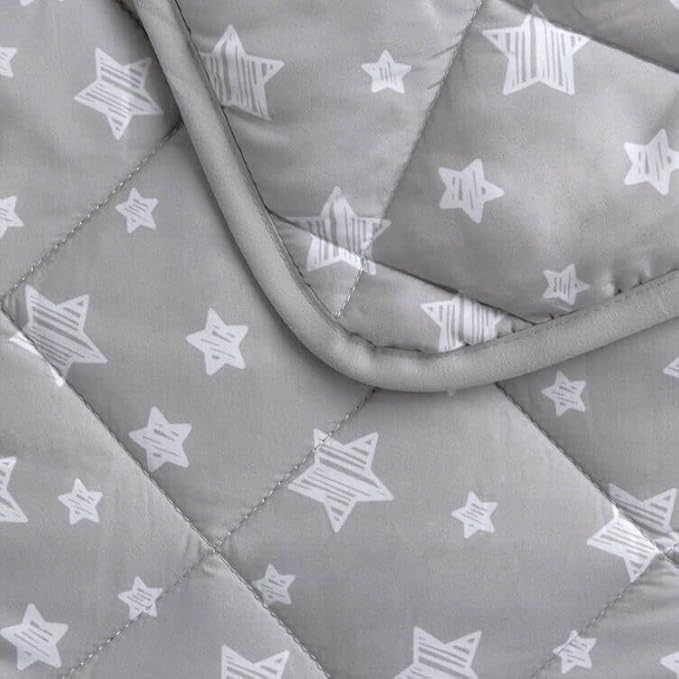 Baby Blanket 2 Pack, Soft Cozy Toddler Comforter Quilted with Grey and Navy Star Print, Ultra Soft and Comfortable Down Alternative Crib Comforter, 39x47 Inches