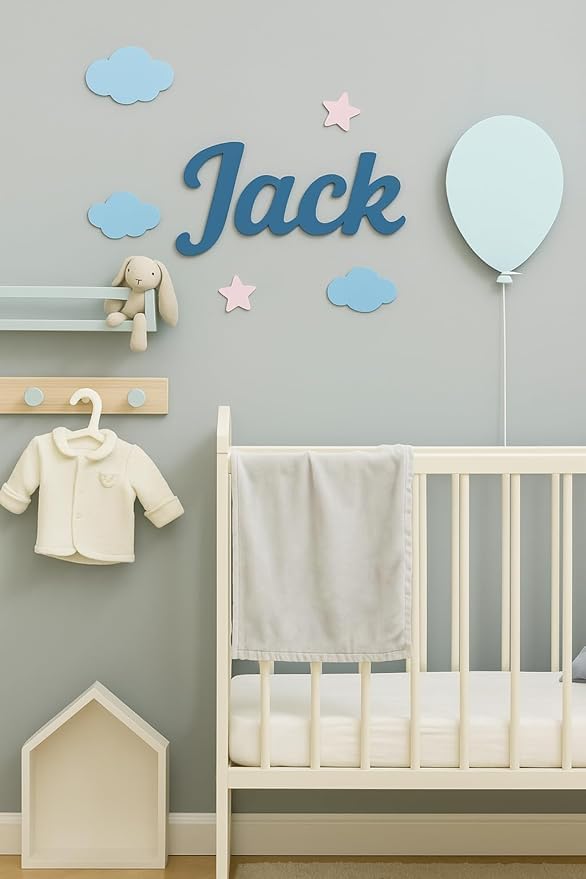 STRONGUS Personalized Wood Name Sign – Custom Nursery or Family Wall Décor – Baby Name Sign, Kids Room or Home Sign – Choose Font & Size – Rustic Wooden Gift (1rd line of text)