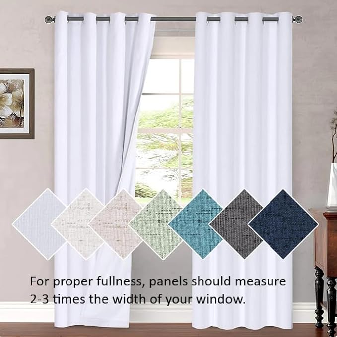 H.VERSAILTEX Stone Blue Blackout Curtains for Bedroom/Living Room 84 Inch Length 2 Panels Set - Thermal Insulated Room Darkening Grommet Top Blue Curtains(52 by 84 - Inch,Stone Blue)