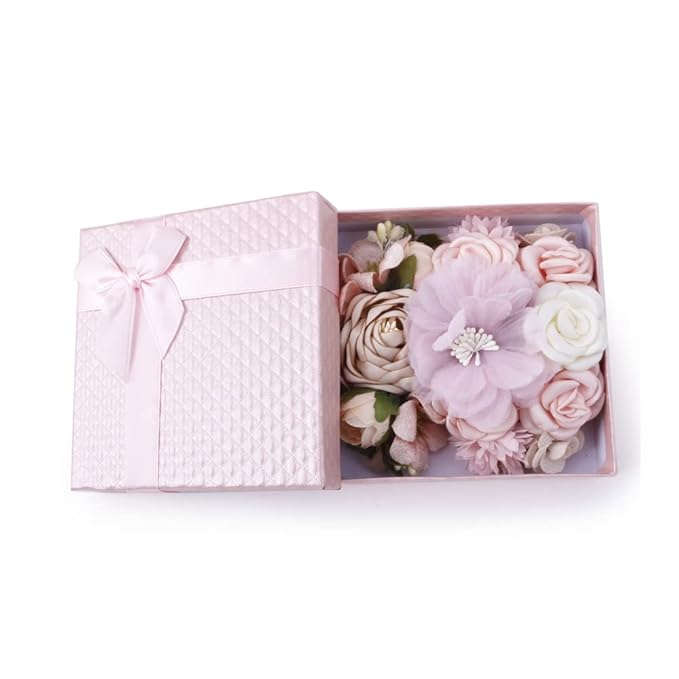 Baby Girl Floral Headband Nylon Flower Crown Elastic Hairband 3pcs Hair Accessories Gift for Girls，stretchy size 3pcs/set