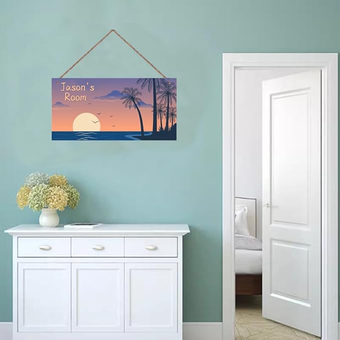 Personalized Island Sign Landscape Art Wall Decor For Kids Room Decoration Nursery Decor Sunset Party Decorations For Little Man Cave Wall Art Decor For Boys Room Girls Bedroom