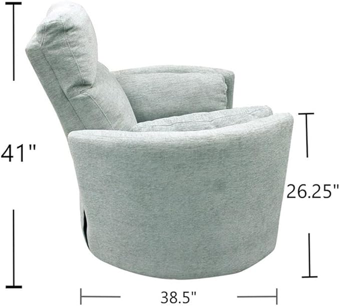Pemberly Row Fabric Power Swivel Glider Recliner Chair in Green with USB Charging Ports and 2 Comfort Pillows for Living Room