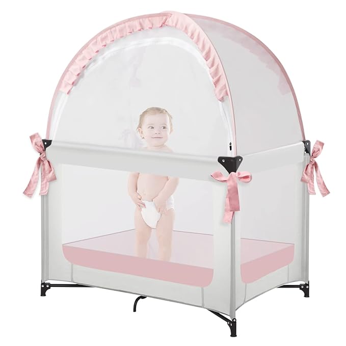 Pack N Play Tent, Baby Mini Crib Tent to Keep Baby in, Crib Net for Pack and Play, Mini Cribs & Play Yard (39.6" L x 27.6" W x 49.2" H)
