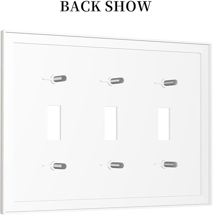 Mediterranean Greece Scene Flowers Triple Toggle Light Switch Cover 3 Gang Wall Plate Decorative Italian Town from Another Window Electrical Facplate for Bathroom Kitchen Home 6.7" x 4.8"