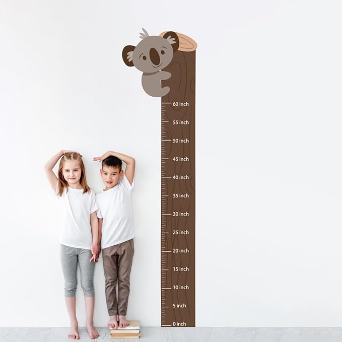 Height Chart for Kids - Growth Chart for Wall & Room Decor, Reusable, Easy Peel & Stick Measuring Wall Ruler for Baby, Toddler, Boys & Girls Nursery, Bedroom, Playroom & Home Decor (Hanging Koala)
