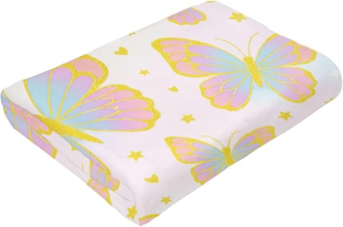 Butterfly Blanket for Women Butterflies Throw Blanket Soft Cozy Fleece Fuzzy Stuffed Plush Flannel Animal Gifts for Girls Kids Adults 50"X60"