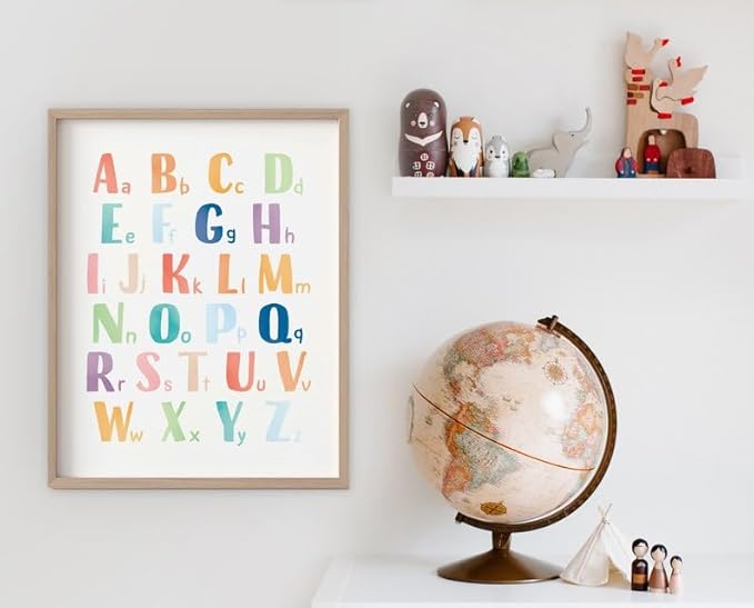 OZCONO Rainbow Alphabet Poster for Kids, Educational ABC Wall Chart for Classroom Decor, Montessori, Nursery Toddler Learning (Unframed) (27x40)