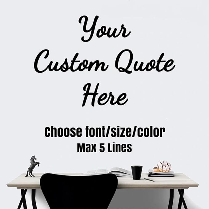 Custom Wall Sticker Personalized Wall Vinyl Decal with Your Text, Name or Quote Home Decor for Bedroom, Living Room, Office