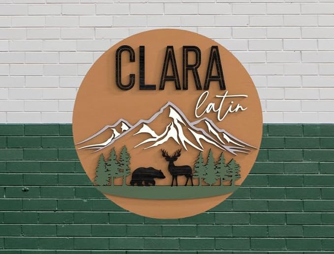 Spaceship Themed Baby Name Sign – Personalized Nursery Door Decor for Boys – Bear and Deer Wooden Wall Plate – Custom Newborn Gift