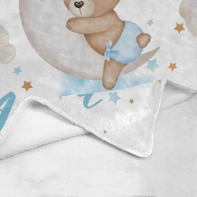 Personalized Baby Blanket for Kids, Personalized Teddy Bear Baby Blanket with Name, Baby Boy Blankets, Baby Blanket with Name, Toddler Blankets for Boys, Girl