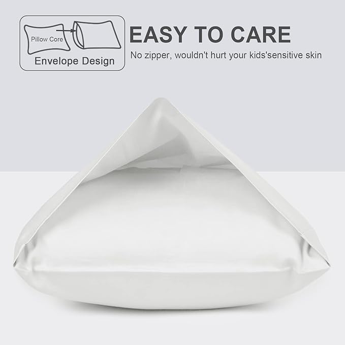 Cotton Toddler Pillowcase 14x20 Envelope: Long-Staple Cotton, Ultra Soft Breathable Durable, Travel Pillow Cover 2 Pack by Fittia