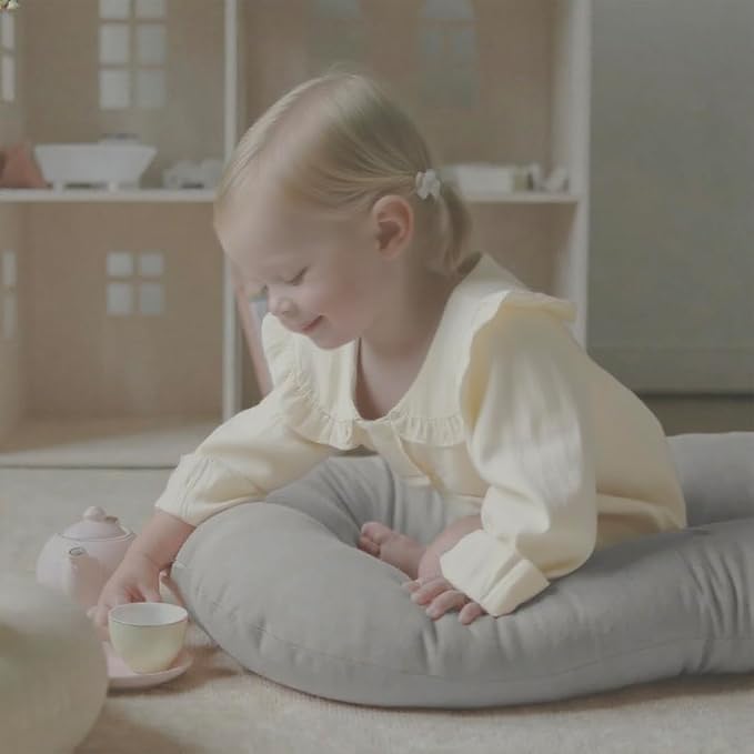 Baby Lounger for Newborn - Snuggle Cozy Me Lounger | Breathable Soft Cotton, 0-24 Months Portable Playtime Baby Nest, Newborn Baby Essentials Gifts - Grey (1 Lounger + 1 Cover)