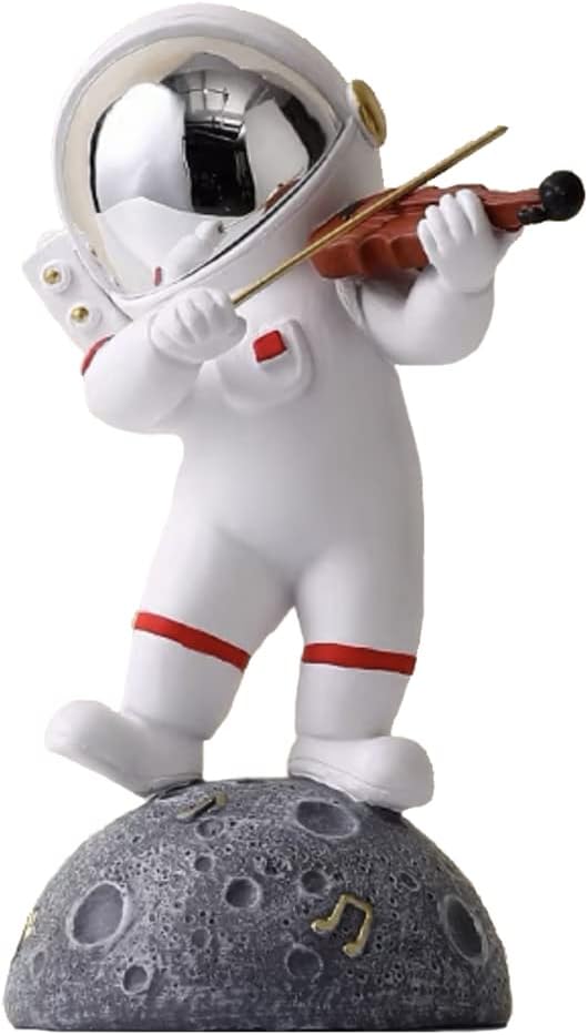 Paimuni Figurine Home Decor Resin Astronaut Statue Collectible Spaceman Sculpture Decorative Music Ornament for Desktop Bookshelf Office Living Room