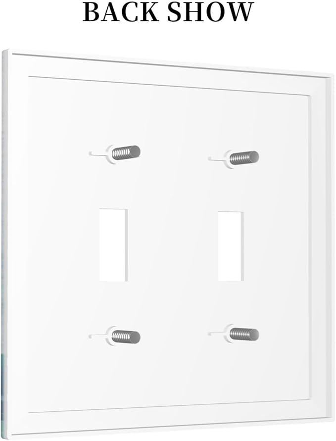 Sea Turtle Grass Seaweed on Rustic Wooden Board 2 Gang Light Switch Plate Decorative Double Toggle Wall Plate Ocean Grass Seaweed Receptacle Switchplate Decorate for Home Living Room Bedroom