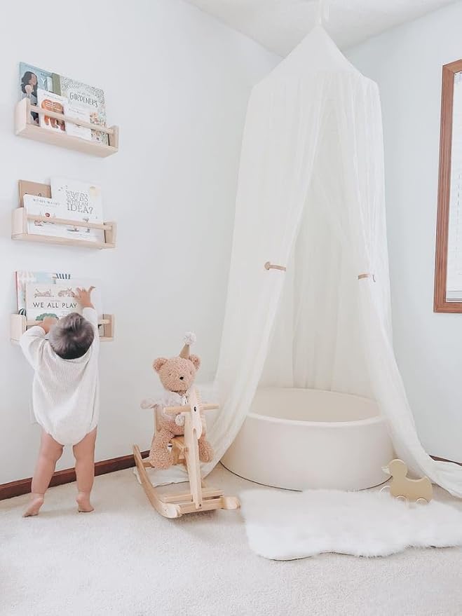 Haüs & Bliss Bed Canopy for Princess - Bed Curtain for Kids - Playing Tent - Hanging Tent for Bed - Reading Nook - Canopy for Bedroom Decoration - Mosquito net Included (White)