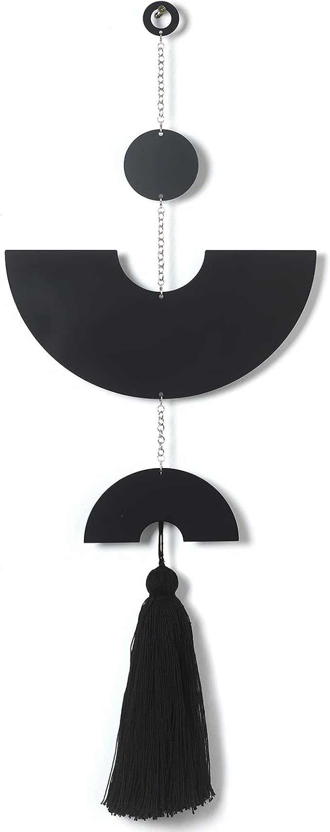 Black Metal Wall Decor Wall Hanging Metal Wall Art Tassel Living Room Bathroom Modern Home Room Decor 31" H