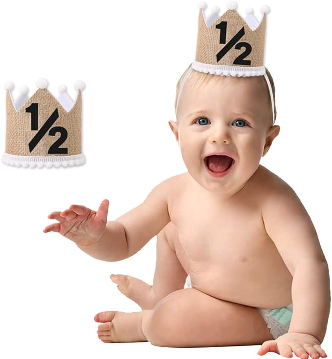 1/2 st Birthday Hat, Birthday Party Decorations, Kids Party Props Shooting, Party Supplies