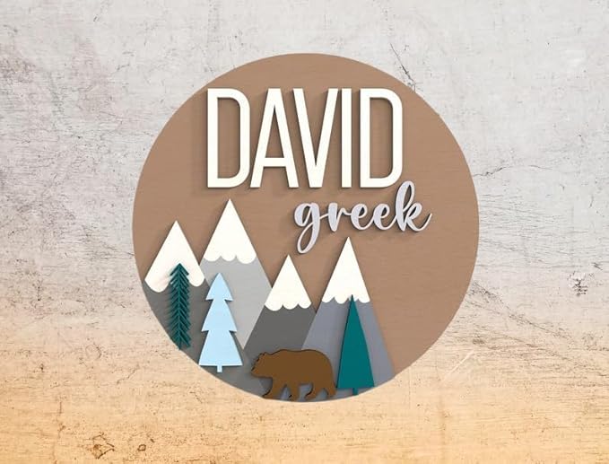Personalized Wooden Name Sign for Nursery -Bear Custom Name Sign Baby Room Decor, Signs for Kids Room Wall Decor, Gift for Baby Shower, Newborn