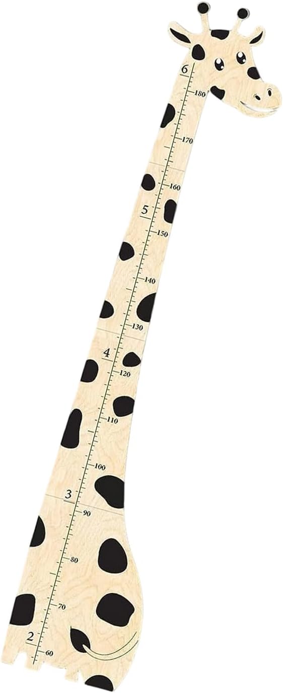 Wooden Giraffe Growth Chart Height Ruler for Wall Decoration Removable Nursery Height Chart for Growth Tracking