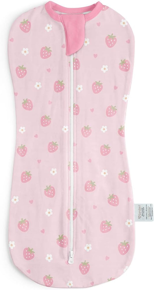 Baby Swaddle 0-2 Months, Cotton Arm-In Zipper Sleep Sack, Wearable Blankets Wrap for Newborn Infant Girls (Floral, Pack of 1)