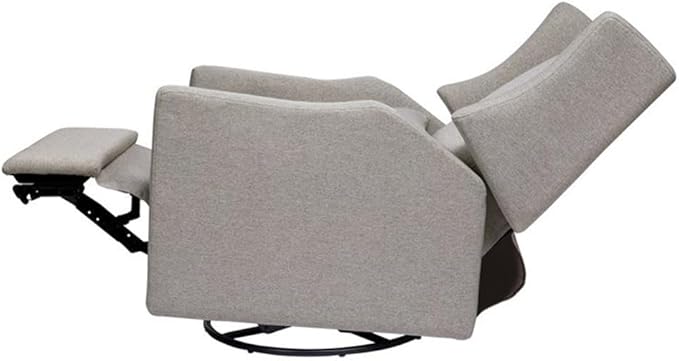 Babyletto Kiwi Electronic Power Recliner and Swivel Glider with USB Port in Performance Grey Eco-Weave, Water Repellent & Stain Resistant, Greenguard Gold and CertiPUR-US Certified