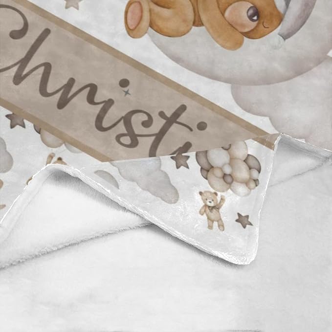 Personalized Baby Blanket With Name, Custom Name For Adult, Boys Girls, Best Gift Blanket, Kids Fleece and Sherpa Full Size DT3
