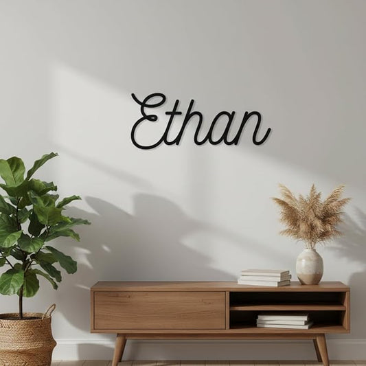 Personalized Iron Name Sign – Custom Name Sign Baby – Personalized Cursive Name Wall Decor, Elegant Laser Cut Iron Words For Nursery, Wedding Backdrop & Home Decoration Gift (8"-22")