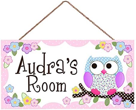 Pink and Purple Owl Personalized Name Sign Baby Nursery Toddler Bedroom Door Sign Custom Wooden Plaque Sign Décor Custom