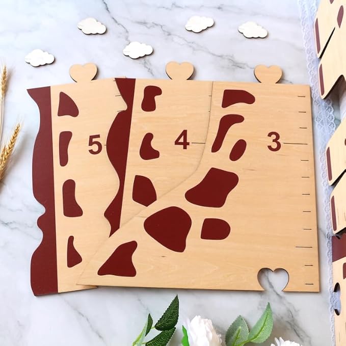 Personalized Giraffe Growth Chart, Wooden Height Ruler, Nursery Decor for Children