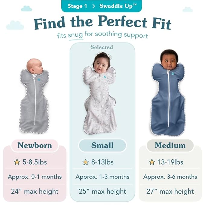 Love to Dream Swaddle UP, Dramatically Better Sleep, Allow Baby to Sleep in Their Preferred arms up Position for self-Soothing, snug fit Calms Startle Reflex, Pink, Small, 8-13 lbs